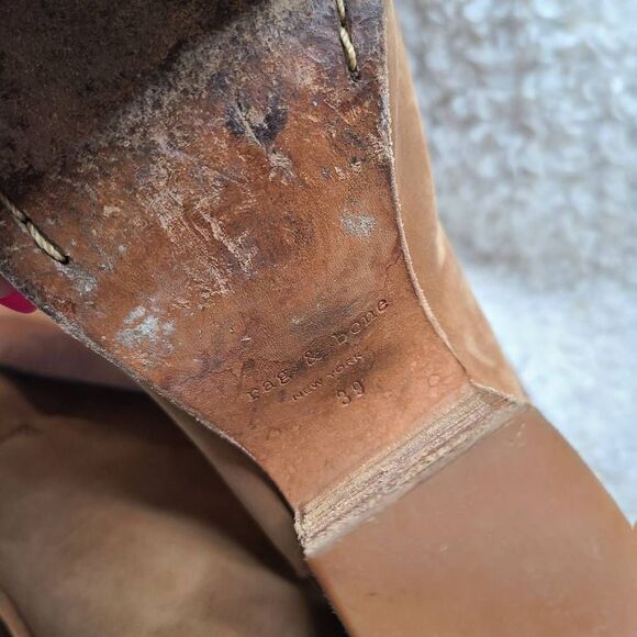 Rag &‎ Bone Harrow Tan Leather Ankle Boots sz 9 - Picture 7 of 9